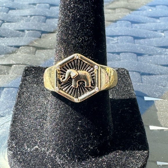 SZ 7 Gold Plated set of 3 Rings Spiritual - Picture 4 of 10